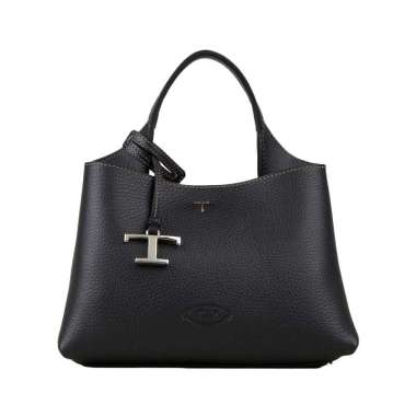 Tod's T Stamped Leather Micro Bag Black