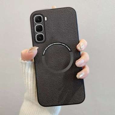 Case Compatible Infinix Hot 60 Pro Plus Softcase Magnetic Luxury Leather Magsafe Infinix Hot 60 Pro 