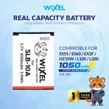 WIXEL Baterai Kamera SLB-10A for Samsung EX2F L100 L110 L120 L200 L313 ES50 ES55 INV9 PL50 PL51 PL55