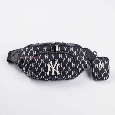 MLB NEW YORK YANKEES MONOGRAM JACQUARD HIP BLACK WAIST BAG