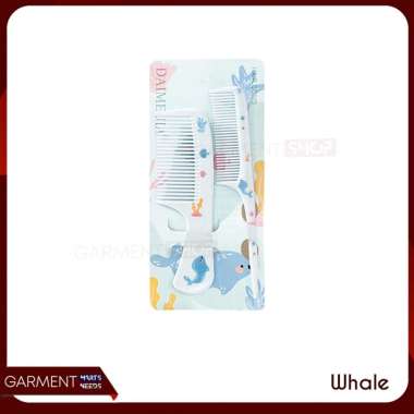 Sisir Rambut 2in1 Karakter Motif Lucu Sisir Rambut Anak Dewasa Lembut Hair Comb Anti Kusut WHALE