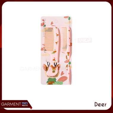 Sisir Rambut 2in1 Karakter Motif Lucu Sisir Rambut Anak Dewasa Lembut Hair Comb Anti Kusut DEER