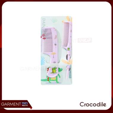 Sisir Rambut 2in1 Karakter Motif Lucu Sisir Rambut Anak Dewasa Lembut Hair Comb Anti Kusut CROCODILE