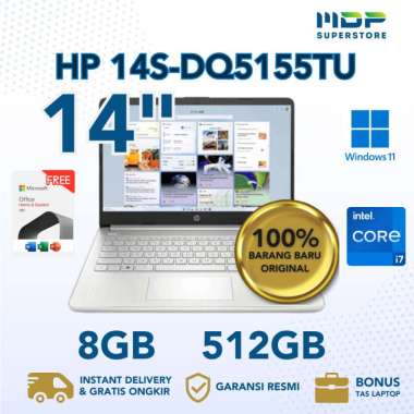 LAPTOP HP 14S-DQ5155TU INTEL CORE I7-1255U 8/512GB 14 WIN 11 HOME+OHS 2021