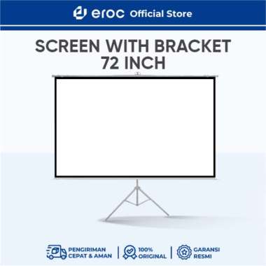EROC Screen Proyektor with tripod - Bahan kain polyster Screen WB 84 Inch