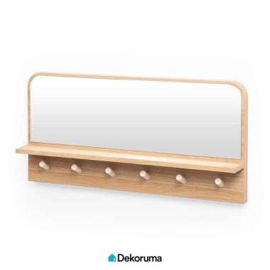 Dekoruma AYAKO Cermin Dinding dengan Gantungan / Cermin Gantung Ruang Tamu 79x38.6CM WALNUT