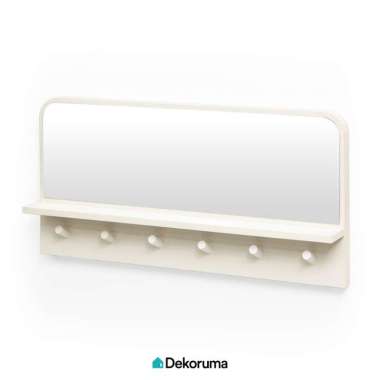 Dekoruma AYAKO Cermin Dinding dengan Gantungan / Cermin Gantung Ruang Tamu 79x38.6CM BEIGE