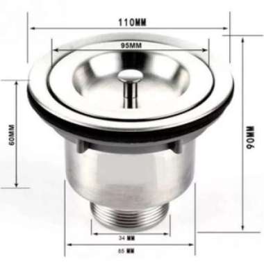 Afur Keranjang Full Stainless Sink cuci piring stainless Merk Classic