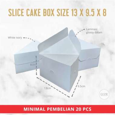 Slice Cake Box 13x9.5x8 , Kemasan Kue, Kemasan Roti, Packaging Kue