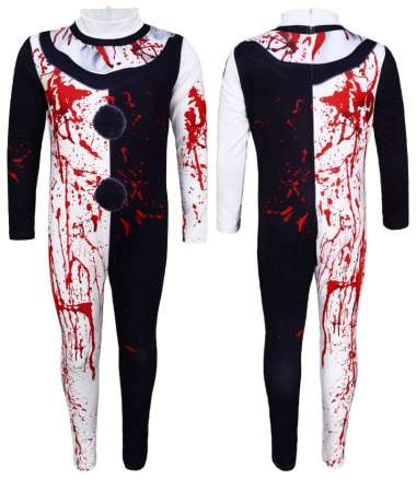 H196 kostum halloween badut seram terrifier cowok dewasa L