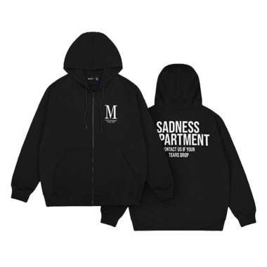 Moutley Men's Jacket Basic Hoodie Sweatshirt Regular Fit Fleece Sadness 071224 L