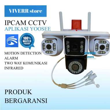 Ipcam kamera cctv wifi ptz Ip aplikasi YOOSEE 8 megapixel Tiga Lensa Tiga layar kiri dan kanan kamer