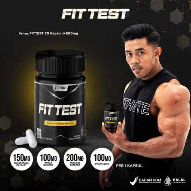 Fitlife FITTEST Testo Booster 30 Kapsul BPOM Tongkat Ali Maca