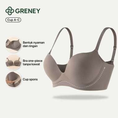 GRENEY-Gbras-Bra One Piece Warna Kombinasi Tanpa Kawat Warna Sport Push Up-89616 Hitam 40B