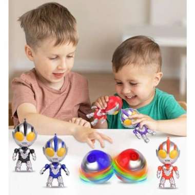 Mainan Anak Flash Gyro Ultramen Light Music Ultramen Kepala Berputar