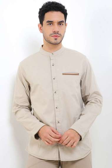 Cardinal Kemeja Koko Lengan Panjang Big Size C2886N12A Khaki 5XL
