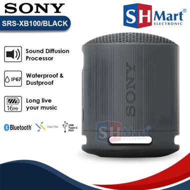 Speaker Sony Portable Wireless Speaker Bluetooth Extra Super Bass Battery SRS-XB100 / SRSXB100 BLACK