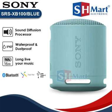 Speaker Sony Portable Wireless Speaker Bluetooth Extra Super Bass Battery SRS-XB100 / SRSXB100 BLUE