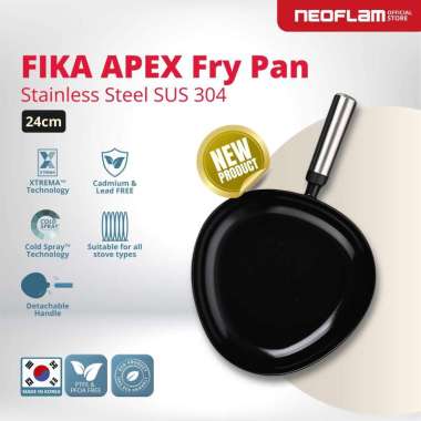 NEOFLAM FIKA APEX Frypan 24cm Black – Wajan Teflon anti lengket & Anti Gores, Ceramic Coating - Stai