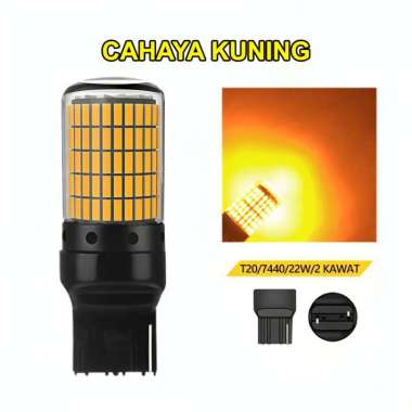 Lampu LED T20 SMD 7440 144 LED SUPER BRIGHT Rem Sein Mundur 2 Lampu Kuning
