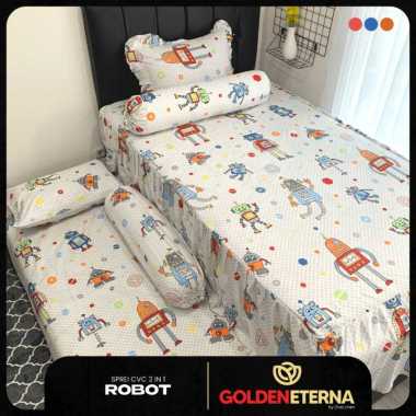 Diva Linen Golden Eterna Bahan Katun Adem - Set Sprei + Bed Cover Robot Single