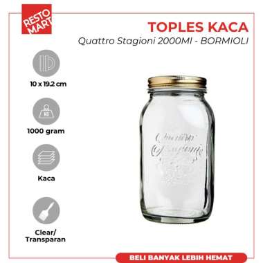 Toples Kaca / Storage Jar / Bormioli Toples Quattro Stagioni 2 Liter BORMIOLI Kaca (1633582)(F10)