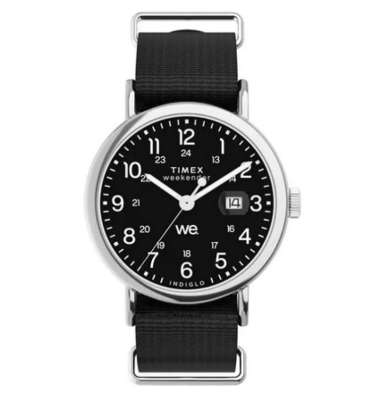 Jam Tangan Timex Weekender TW2W86100 Indiglo Black Dial Black Fabric Strap Original Garansi Resmi
