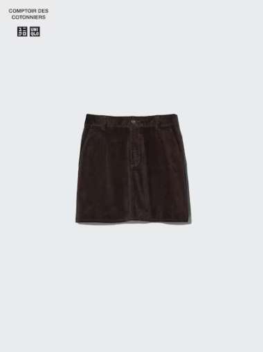 UNIQLO CDC COMPTOIR DES COTONNIERS Rok Mini Skirt Corduroy Wanita DARK BROWN L