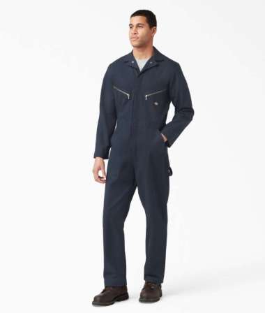 DICKIES - Men's Long Sleeve Zipper Pocket Coverall - Pakaian Kerja Coverall Pria - FW25 DARK NAVY M