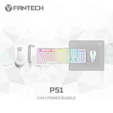 Fantech P51 5 in 1 Combo Gaming Gear Paket Lengkap untuk PC/Laptop Putih