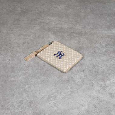 Tas MLB NY MONOGRAM NAVY BEIGE CLUTCH WITH HANDLE 100% ORIGINAL Size 30X23CM