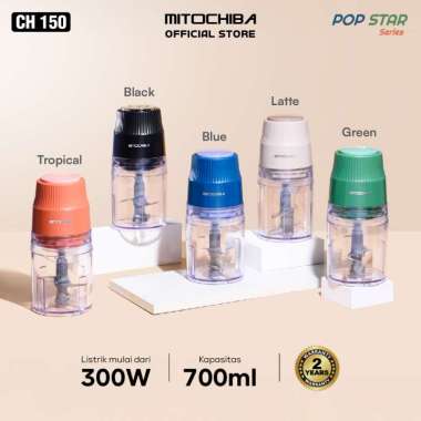MITOCHIBA CH150 CHOPPER POPSTAR 0.7L | Food Chopper | Low Watt | Double Blade | FREE Whisk TROPICAL