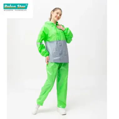 Jas Hujan Setelan Modis Pria Wanita Anti Rembes PVC Tebal - Rain City 69113