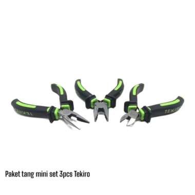 Tekiro Tang Set Mini 3 Pcs Paket Tang Kombinasi Lancip Potong 4.5 inch Kecil Gagang Karet Original