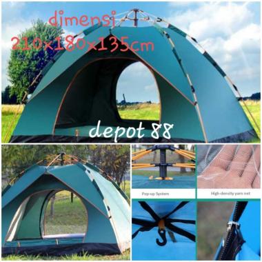 TENDA CAMPING kapasitas 2-4 orang Hijau