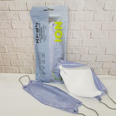 Masker KF94 Careion Earloop Hitam Putih Warna Pastel 4PLY isi 10PCS 1008 SILVER BLUE