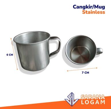 Mug/Gelas/Cangkir Kopi Stainless 7 CM Grosir