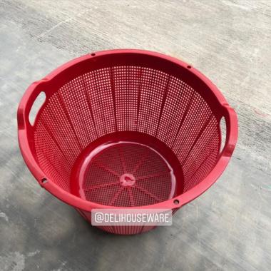 Keranjang Kalo Baju Bulat Besar / Keranjang Baju Plastik ( By - ) Merah