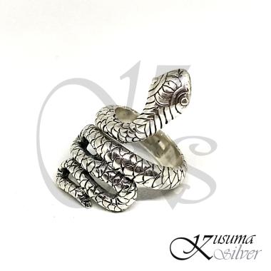 Cincin Ring Perak silver Bali Ukir Ular Snake Cobra Lebar Asli 925 Pria Custom
