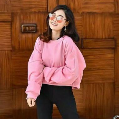 LENKA SWEATER CROPPED | Oversize Croope Sweater | Sweater Wanita Crop Polos | Oversize Lenka Babyter