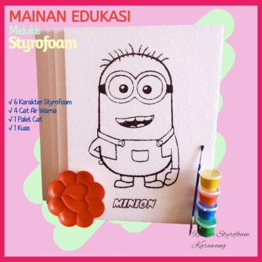 Paket Melukis Anak / Mainan Edukasi Anak / Lukisan Styrofoam Random - 6 Karakter