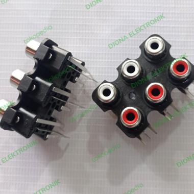 socket RCA 6 lubang / pin tancap