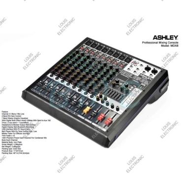 Mixer Audio ASHLEY MDX8 MDX 8 MDX-8 8 Channel ORIGINAL Bluetooth