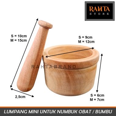 KT31-Rahta Alu Lumpang Mini/Tumbukan Kayu/Lumpang Kayu Medium