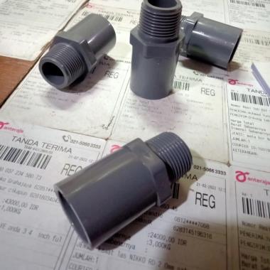 sambungan sok pvc 3/4"drat ke 3/4"pipa