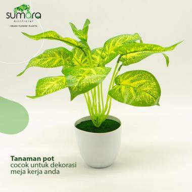 Tanaman Sintetis / Tanaman Artificial Aglonema warna Hijau Merah