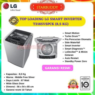 MESIN CUCI LG 1 TABUNG T2185VSPCK 8.5KG SMART INVERTER - JABODETABEK