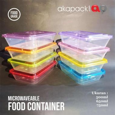 Food Container 650ml / wadah makanan kotak Warna ungu muda