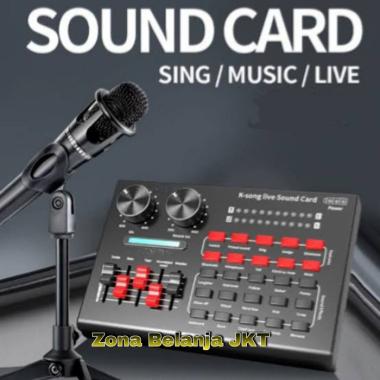 SOUNDCARD PODCAST SOUND CARD MIXER DUA CHANNEL MIC PODCAST RECORDING