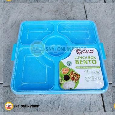 Kotak Makan / Lunch Box 5 Sekat Bento Plastik Clio - 2120 Biru
